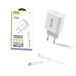 Charger Foneng EU39 Type-C Input with Type C to Type C PD 20W 1m White Charger Foneng EU39 Type-C Input with Type C to Type C PD 20W 1m White